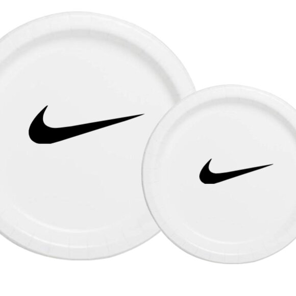 White w/ Black | Sw00sh Basketball Plates | Birthday Party Paper Plates | 60 Pcs - Picture 5 of 6